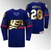 USA Hockey 2023 IIHF World Champions Jersey Navy Golden Hilary Knight Amanda Kessel Abbey Murphy Grace Zumwinkle Hannah Brandt Hannah Bilka Cayla Barnes Jersey