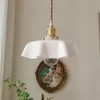 Lampes suspendues American Brass Lamp LED Loft Style Fixtures Vintage Céramique Suspension Salle À Manger Bar Décor Éclairage À La Maison Luminaire
