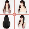 合成ウィッグヘアピンクと黒の長いストレートヘアの2層コスプレトーンオンブルカラー女性ロリータ230417