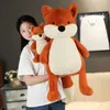 Poupées en peluche 35 cm doux et moelleux renard en peluche mignon dessin animé animal en peluche poupée fille saint valentin cadeau Kawaii canapé décoration oreiller 231117