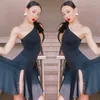 ステージウェアラテンダンスドレス女性セクシーなブラックタンゴ衣装夏のデザイナー服パフォーマンスコスチュームモダンjl2879