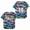 Moive of the Fresh Prince Baseball Jersey Men 14 Will Smith Jazzy Jeff Black White Bel-Air Academy Academy Anniversary (телевизионная ситком) Красный синий зеленый розовый желтый