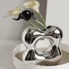 Вазы серебряной керамическая ваза скандинавская декора дома вазы для цветов для цветов