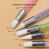 Doting Tools Silicone Pen Nail Multifunktionell dubbeländ applikation Mirror Powder Sticker Press Stick Carving Liming Nagel Art Tools 231117