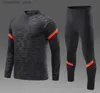 Verzamelbare 2021 Voetbalshirts Sets Lange Seve Survetent Voetbaltenues Heren Kind Hardloopjassen Sporttraining Trainingspak Uniformen Pak Q231118