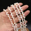 Perles naturelles d'eau douce blanc double face lumière 37 trous perle collier à faire soi-même Bracelet cheville bijoux fête exquise fabrication de cadeaux