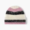 Beanie Skull Caps Fashionable Warm Striped Color Matching Wool Hat For Women in Autumn and Winter Outdoor Warm Cold Hat For Men Mångsidil Brimlös stickad hatt