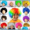 Other Event Party Supplies Men Lady Clown Fans Carnival Wig Disco Circus Funny Fancy Dress Stag Do Fun Joker Adt Child Costume Afr Dhofu