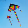 Acessórios para pipa Férias de verão ao ar livre brincando brinquedos grande pipa com cauda colorida arco-íris kite esportes físicos brinquedo ao ar livre para crianças 77HDL231118