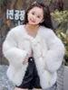 Winter Imitation Fur Coat Girls' Jackets 2024 Fresh and Sweet White Coats Children's Clothing Pearl Button Cotton Top Trend Coats