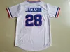 Moive Baseball 28 Bo Jackson Jerseys Koy Chicks Cooperstown Пуловер белый красный цвет Color Base College Vintage спорт