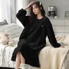 Vêtements de nuit pour femmes M-XXL hiver épais chemises de nuit roses pour femmes robe de maison moelleuse élégant Jacquard corail longue robe de chambre femme robe de nuit