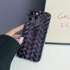 Electroplating 3D Woven Texture Phone Case For iPhone 14 Plus 13 12 11 Pro Max Vintage Plating Cover Soft Shockproof Bumper