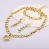Halskette Ohrringe Set Dubai Goldfarbe Romantischer niedlicher Stil Herzförmiger Anhänger Armband Afrikanische Frauen Hochzeit Geburtstagsgeschenk