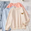 Sweat à capuche femme feuille morte papillon printemps 2023 Harajuku Vintage pour filles rue Hip Hop sweat femmes lâche Style Pastel à capuche