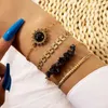 Chaîne 4PCS Ensemble Boho Géométrique Gland Bracelet Pour Femmes Multicouche Bracelets Charme Fête De Mariage Plage Bijoux Ensemble Accessoires 231118