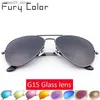 Okulary przeciwsłoneczne Real G15 szklane okulary przeciwsłoneczne luksusowy projekt marki kobiety mężczyźni okulary przeciwsłoneczne jazda kobiecym 3025 Pilot Shades Gafas Oculos de Sol Q231120