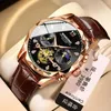 Relógios de pulso relógios masculinos Top Business Fashion Watch Men Chronógrafo Esporte Imper impermeável Tourbillon Quartz Relógio Relogio Masculino