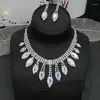 Pendant Necklaces European And American -selling Bridal Necklace Set Exquisite High-end Crystal Tassel Earrings Two-piece