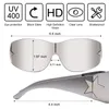 النظارات الشمسية إطارات من خمس نجوم Y2K المرأة Goggle العلامة التجارية Sun Glasses 2023 S Shades Eyewear UV400 مصمم أنثى 231117