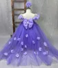 Girl Dresses Flower Dress Lilac Lavender Baby First Birthday Toddler Baptism Gown Year Christmas Pography