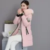 Veste d'hiver Parkas pour femmes 2023 femmes coréennes Parka grand col de fourrure à capuche épais chaud Long femme manteau veste décontractée coton 231117