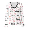 T-shirt da donna Nero Bianco Manica lunga Donna Casual Top Camicia San Valentino Stampa Stampa a contrasto Maniche con scollo a V DonnaDonna