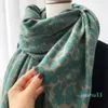 Leopardtryck Pashmina Scarf Cashmere Filt sjalar Vintage avokado grönt förtjockad varma kvinnor vinter wrap dam mode