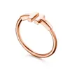 rings for women mens designer tiffaness Double T open diamond ring set with rose gold band Rings jewelry gift