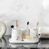 Bath Accessory Set Luxury Light Bathroom 5-Piece Home Wash Polyester Supplies Mouth Cup Toothbrush Marble El Standard