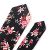 Neckbanden Casual Floral Cotton and Pocket Square Set Flower Print Skinny Tie för män Män slips Cravat 6cm Slim Ties 230418