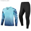 Hommes à collectionner Football Gardien Uniformes Costume Adulte Enfants Maillots De Football Ensembles Longue Seve Éponge De Protection Chemise De Football Pantalon Sport Q231118