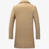 Misturas de lã masculina outono inverno moda casacos de lã cor sólida único breasted lapela casaco longo jaqueta casual plus size 5 cores 231118