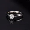 Cluster Rings Poetry Of Jew Store Round S925 Silver Ring 1.00ct D VVS Luxury 925 Sterling For Women