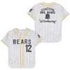 Moive Baseball The Bad News Bears Jersey 12 Tanner Boyle 3 Kelly Leak Pinstripe Black White Team Color Lockyable Pullover Cool Base Retire