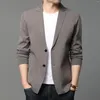 Männer Pullover Koreanischen Stil Pullover Blazer 2023 Herbst Einfache Mode Strickjacke Einreiher Slim Fit Mantel Langarm Strickwaren