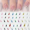 3D French Tips Nail Stickers Shiny Glitter Silver White Sliders Decals Nail Art Decorations Adhesive Foils Manicure Dropshipping Nail ArtStickers Decals Nail Art