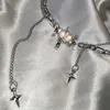 Подвесные ожерелья Kpop Cloud Opal Bead Bead Star Tassel Bracelets y2k Cloud Zircon Cross Star Countrapes нерегулярное геометрическое ожерелье Z0417