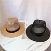 Berretti 10 pz/lotto Vendita All'ingrosso Classico Britannico di Estate Goccia Scava Fuori Cintura di Carta Fedora Cap Uomo Donna Panama Jazz Cappello