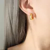 Boucles d'oreilles en acier inoxydable rond CZ cerceau haute qualité zircon cubique doré Huggie Texture étanche bijoux cadeau