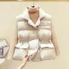 Gilets pour femmes Automne Hiver Down Gilet Femmes Gilet Court Coupe-Vent Épais Chaud 90% Blanc Canard Vers Le Bas Manteau Gilets Veste Sans Manches 231117