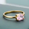 Band Rings Romantic Birthstone Ring Gold Color Cubic Zirconia Rings For Women Romantic Engagement Bride Wedding Jewelry Gift anillos AA230417