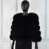 Женское пальто из искусственного натурального меха 50 см из натуральной лисы, зимняя майка, модная куртка 231118
