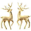 Julekorationer 3D Artificial Simulation Sika Deer Reindeer Fairy Tale Garden Props Staty Home Elk Cabinet Cake Ornaments Decoration 231117