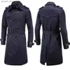 Heren Trenchcoats Heren Lente Herfst Windscherm Overjas Lange Trenchcoats met Riem Mannelijke Erwtenjas Double Breasted Peacoat W03 Q231118