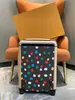 Horizon 55 3D Painted Dots 프린트 가방 디자이너 브랜드 캐빈 사이즈 트롤리 롤링 수하물 에어 탑승 여행 수하물 더플 백 주최자 지갑