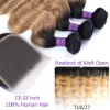 Hår wefts 3 buntar med stängning transparent spets 200g set body wave svartbrun blond ombre remy mänsklig vävförlängning mogul 230417