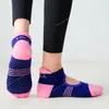 Women Backless Pilates Socks Towel Bottom Breathable Anti Slip Yoga Socks Cotton Ballet Dance Sports Socks for Fitness Gym Sportswear AccessoriesSports Socks non