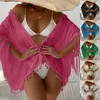 Menas de banho feminina feminino casual tassel swimsuites encobertos boho praia biquíni envolve cardigan tops ladries de grandes dimensões de tampas de tamanho solar blusa de protetor solar