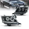 LED Headlight Bulbs for Toyota Hilux 2012-2014 LED Dual Beam Lens Running Lights DRL High Beam Headlights Assembly